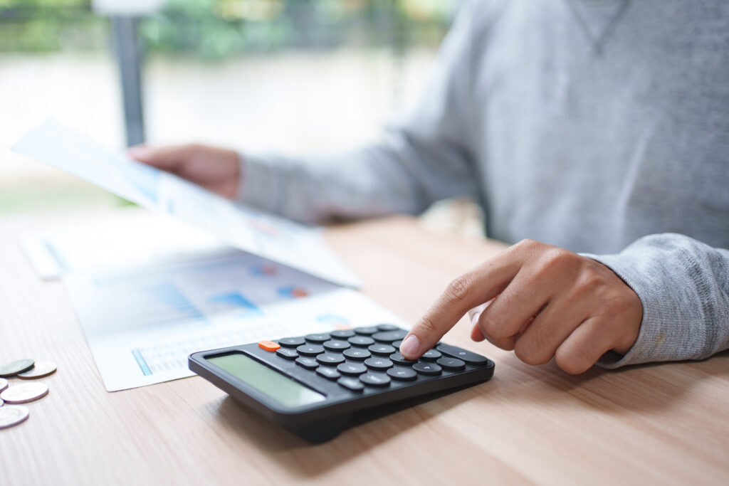 Calculator used for finance accounting, billing, saving money, investment planning, and expense management.
